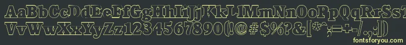 Шрифт CalgaryoutlineHeavyRegular – жёлтые шрифты на чёрном фоне
