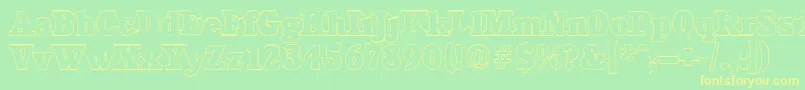 CalgaryoutlineHeavyRegular Font – Yellow Fonts on Green Background