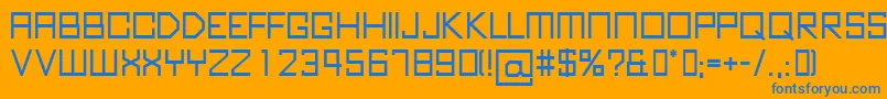 フォントKubusBold – オレンジの背景に青い文字