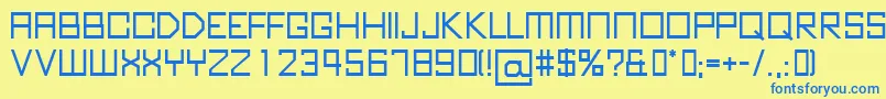 フォントKubusBold – 青い文字が黄色の背景にあります。