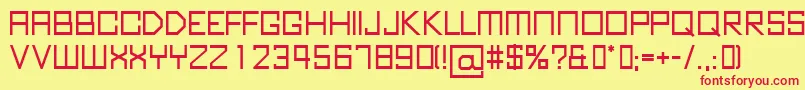 フォントKubusBold – 赤い文字の黄色い背景