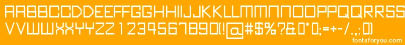 Fonte KubusBold – fontes brancas em um fundo laranja