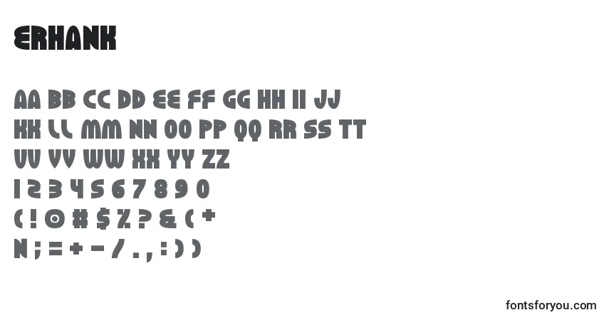 Schriftart Erhank – Alphabet, Zahlen, spezielle Symbole