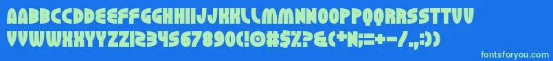 Erhank Font – Green Fonts on Blue Background