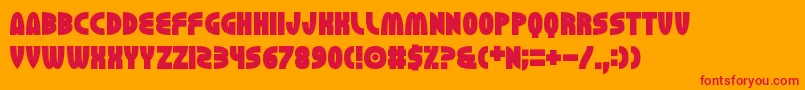 Erhank-Schriftart – Rote Schriften auf orangefarbenem Hintergrund