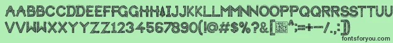 Fonte HbmForistaSketchyPersonalUseOnly – fontes pretas em um fundo verde