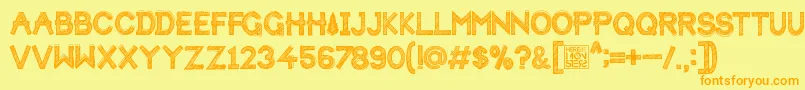 Шрифт HbmForistaSketchyPersonalUseOnly – оранжевые шрифты на жёлтом фоне