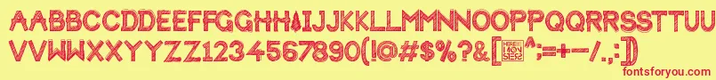 HbmForistaSketchyPersonalUseOnly Font – Red Fonts on Yellow Background