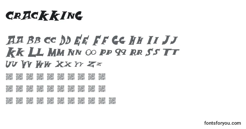 Czcionka Crackking – alfabet, cyfry, specjalne znaki