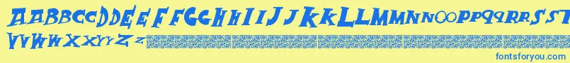 Crackking Font – Blue Fonts on Yellow Background