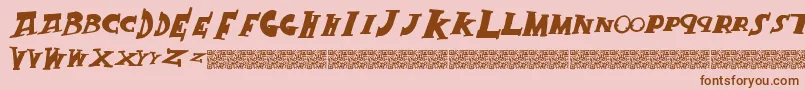 Crackking-Schriftart – Braune Schriften auf rosa Hintergrund