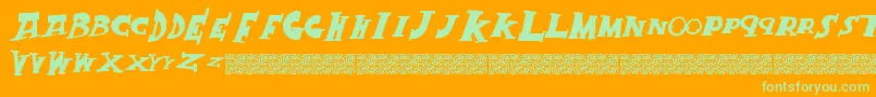 Crackking Font – Green Fonts on Orange Background