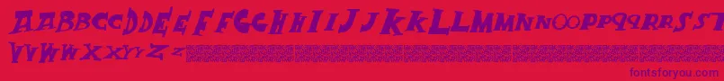 Crackking Font – Purple Fonts on Red Background
