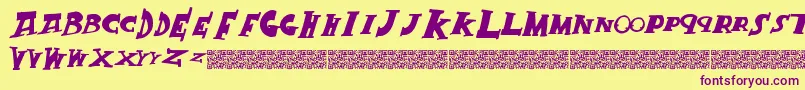 Crackking Font – Purple Fonts on Yellow Background