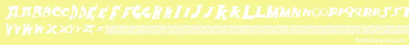 Crackking-Schriftart – Weiße Schriften auf gelbem Hintergrund