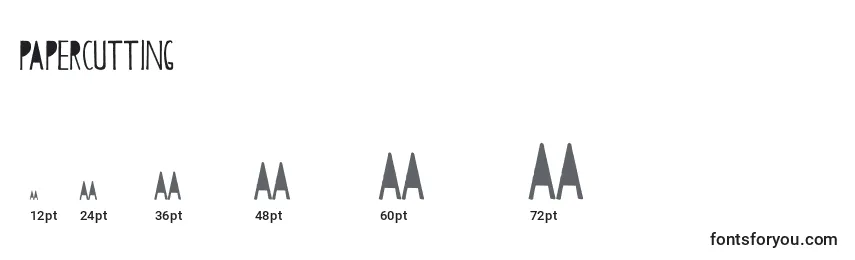 Papercutting Font Sizes