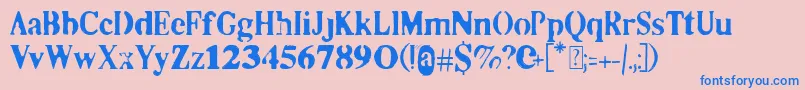 フォントCo2 – ピンクの背景に青い文字