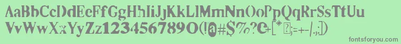 フォントCo2 – 緑の背景に灰色の文字