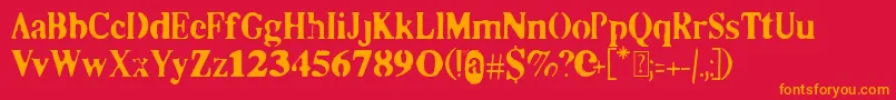 フォントCo2 – 赤い背景にオレンジの文字