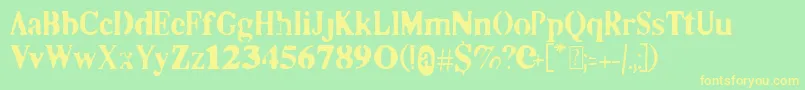 フォントCo2 – 黄色の文字が緑の背景にあります