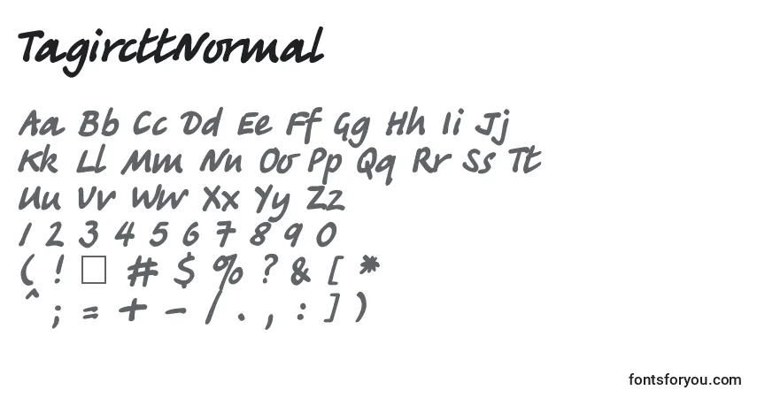 TagircttNormal Font – alphabet, numbers, special characters