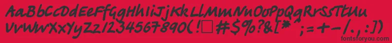 TagircttNormal Font – Black Fonts on Red Background