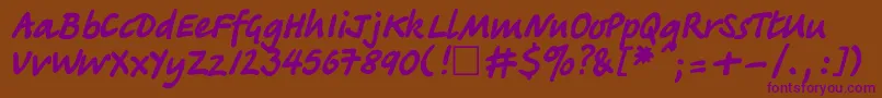 TagircttNormal Font – Purple Fonts on Brown Background