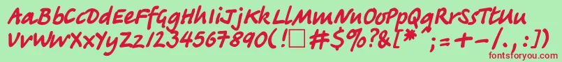 TagircttNormal Font – Red Fonts on Green Background