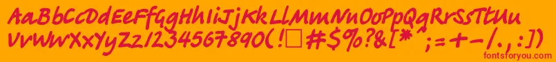 TagircttNormal Font – Red Fonts on Orange Background