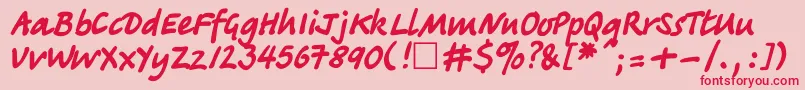 TagircttNormal Font – Red Fonts on Pink Background