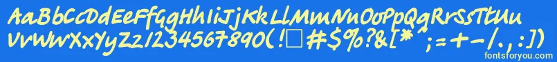 TagircttNormal Font – Yellow Fonts on Blue Background