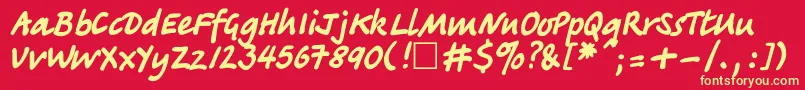 TagircttNormal Font – Yellow Fonts on Red Background