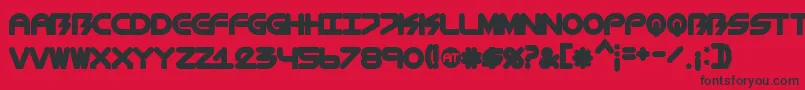 フォントBiometricChubby – 赤い背景に黒い文字