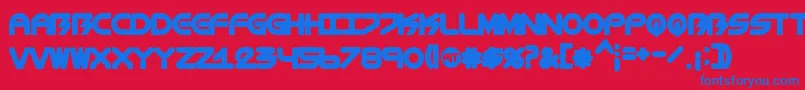 BiometricChubby-Schriftart – Blaue Schriften auf rotem Hintergrund