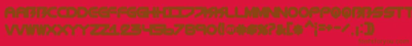 BiometricChubby-Schriftart – Braune Schriften auf rotem Hintergrund