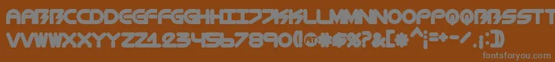 フォントBiometricChubby – 茶色の背景に灰色の文字
