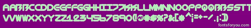 BiometricChubby-Schriftart – Grüne Schriften auf violettem Hintergrund
