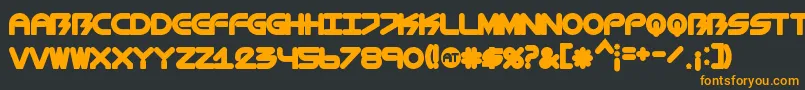 フォントBiometricChubby – 黒い背景にオレンジの文字