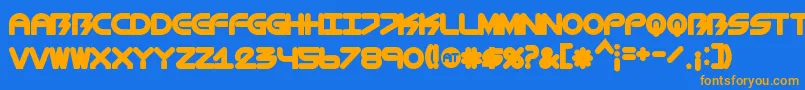 BiometricChubby Font – Orange Fonts on Blue Background