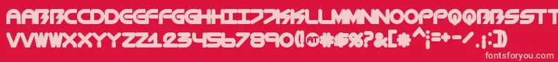 BiometricChubby Font – Pink Fonts on Red Background