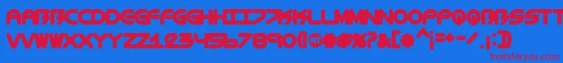 BiometricChubby Font – Red Fonts on Blue Background