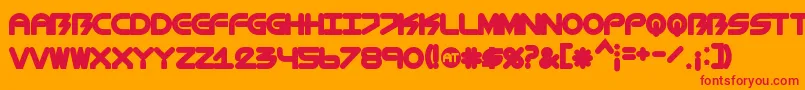BiometricChubby Font – Red Fonts on Orange Background