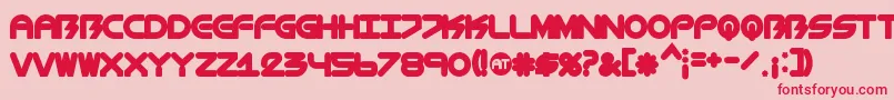BiometricChubby-Schriftart – Rote Schriften auf rosa Hintergrund