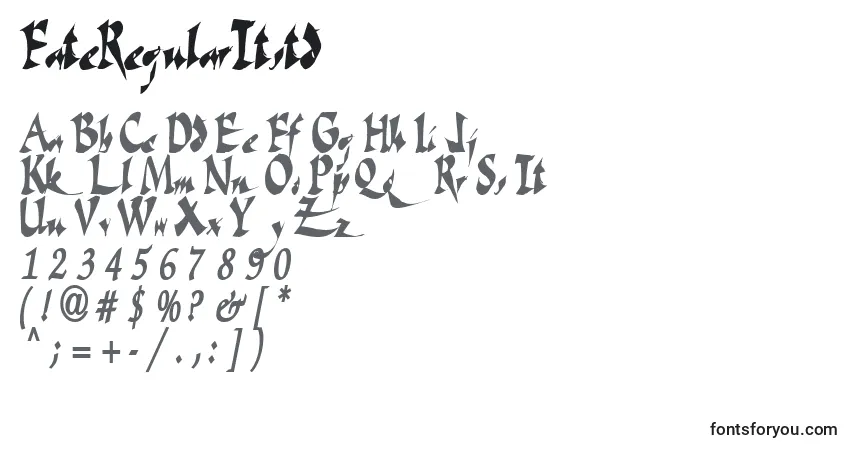 Schriftart FateRegularTtstd – Alphabet, Zahlen, spezielle Symbole