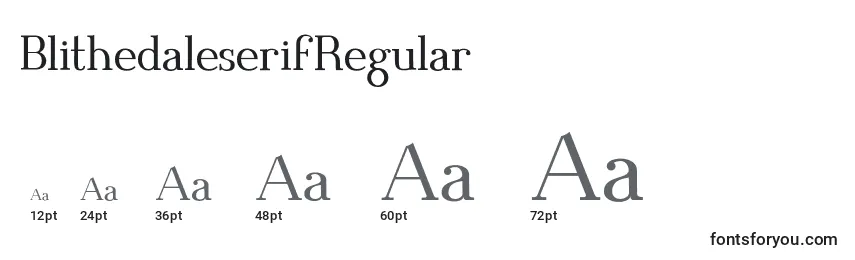 Размеры шрифта BlithedaleserifRegular