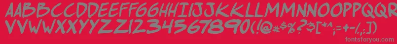 フォントComichustletbsItabold – 赤い背景に灰色の文字