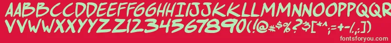 ComichustletbsItabold Font – Green Fonts on Red Background