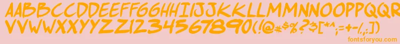 ComichustletbsItabold Font – Orange Fonts on Pink Background