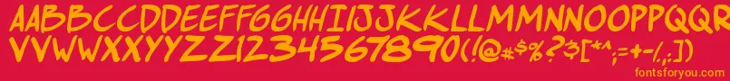 ComichustletbsItabold Font – Orange Fonts on Red Background