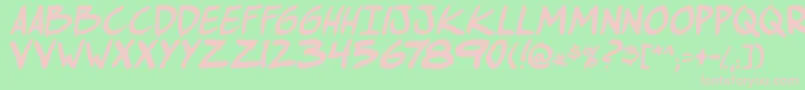 ComichustletbsItabold Font – Pink Fonts on Green Background